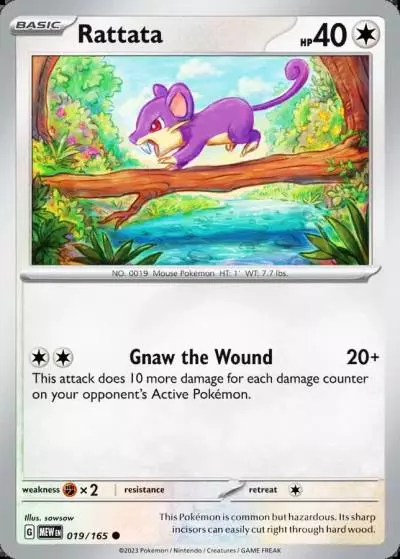 Rattata 19/165 151 Pokemon card