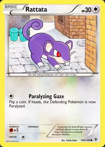 Rattata 104/149 Boundaries Crossed Pokemon card