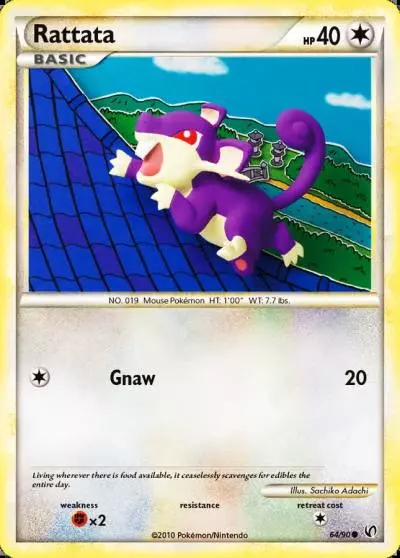 Rattata 64/90 HS—Undaunted Pokemon card