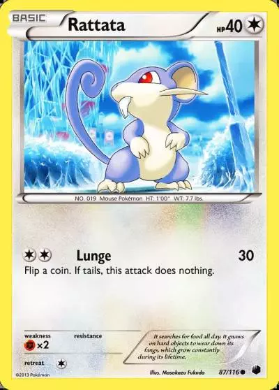 Rattata 87/116 Plasma Freeze Pokemon card
