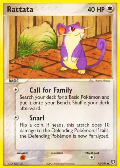 Rattata 72/109 Team Rocket Returns Pokemon card