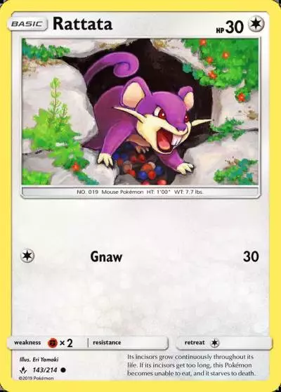 Rattata 143/214 Unbroken Bonds Pokemon card