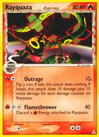 Rayquaza δ 26/110 Holon Phantoms Pokemon card