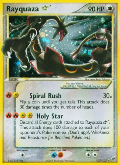 Rayquaza ★ 107/107 Deoxys Pokemon card