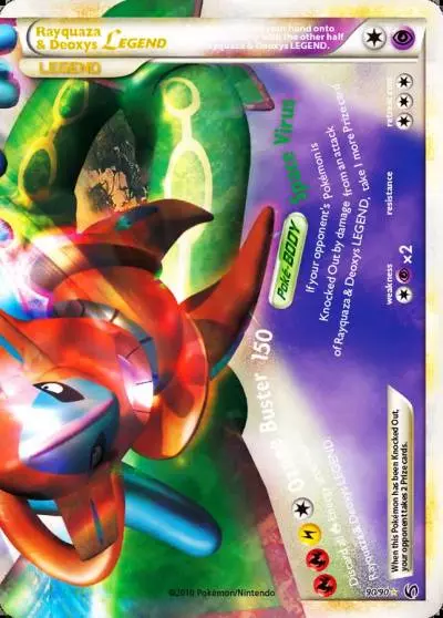 Rayquaza & Deoxys LEGEND 90/90 HS—Undaunted Pokemon card