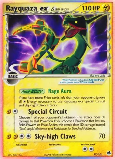 Rayquaza ex δ 97/101 Dragon Frontiers Pokemon card