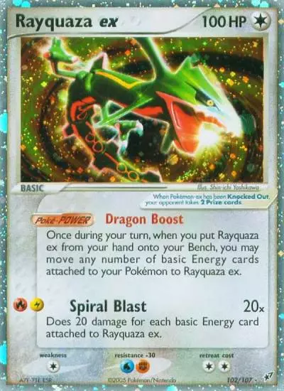 Rayquaza ex 102/107 Deoxys Pokemon card