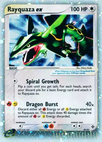 Rayquaza ex 97/97 Dragon Pokemon card