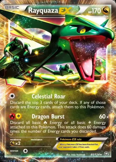 Rayquaza-EX 85/124 Dragons Exalted Pokemon card