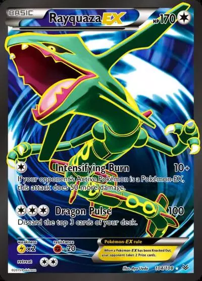 Rayquaza-EX 104/108 Roaring Skies Pokemon card