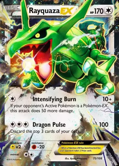 Rayquaza-EX 75/108 Roaring Skies Pokemon card
