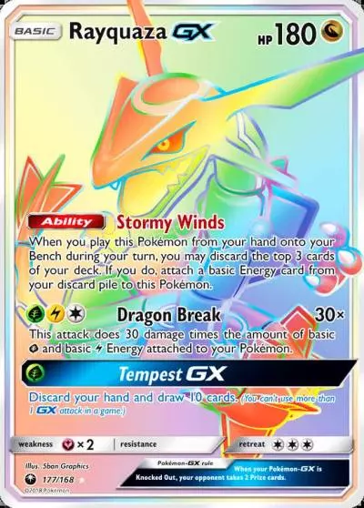Rayquaza-GX 177/168 Celestial Storm Pokemon card