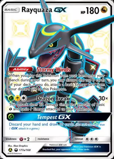 Rayquaza-GX 177a/168 Celestial Storm Pokemon card