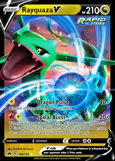 Rayquaza V 100/159 Crown Zenith Pokemon card