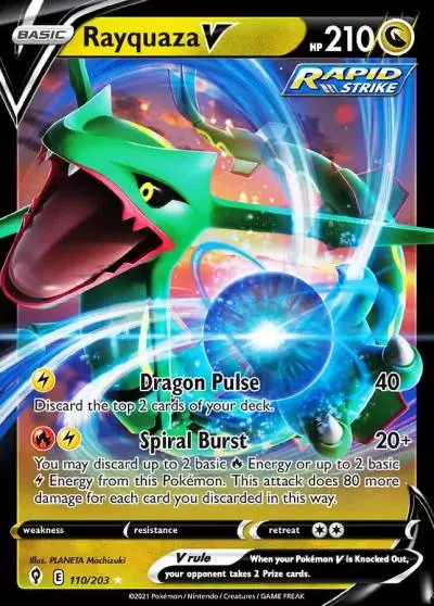 Rayquaza V 110/203 Evolving Skies Pokemon card