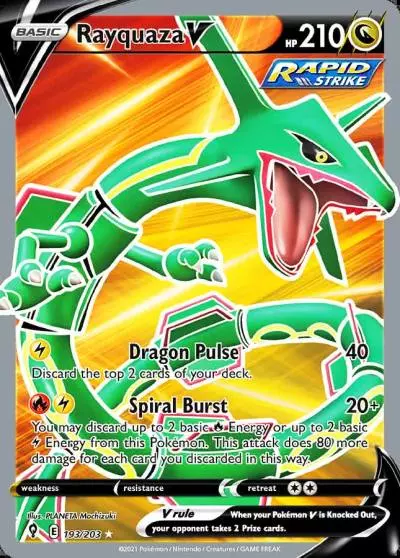 Rayquaza V 193/203 Evolving Skies Pokemon card