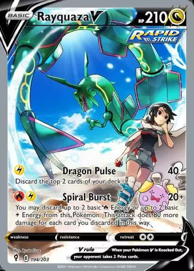 Rayquaza V 194/203 Evolving Skies Pokemon card