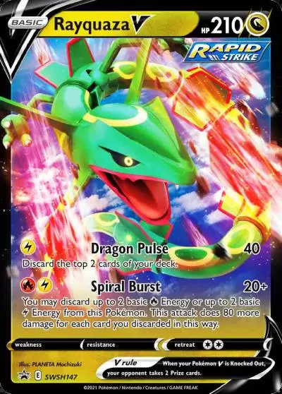 Rayquaza V SWSH147/307 SWSH Black Star Promos Pokemon card