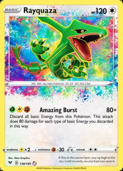Rayquaza 138/185 Vivid Voltage Pokemon card