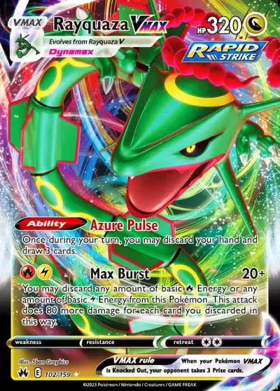 Rayquaza VMAX 102/159 Crown Zenith Pokemon card