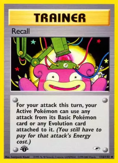 Recall 116/132 Gym Heroes Pokemon card