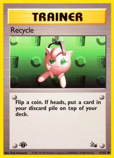 Recycle 61/62 Fossil Pokemon card