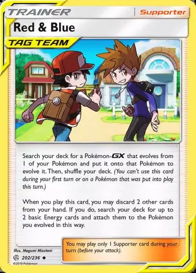 Red & Blue 202/236 Cosmic Eclipse Pokemon card