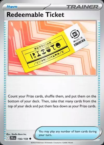 Redeemable Ticket 156/159 Journey Together Pokemon card