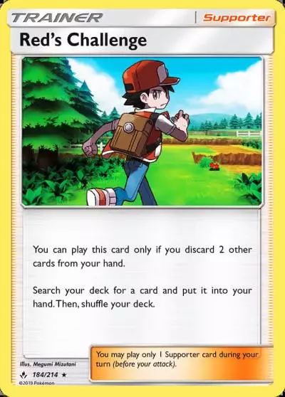 Red's Challenge 184/214 Unbroken Bonds Pokemon card