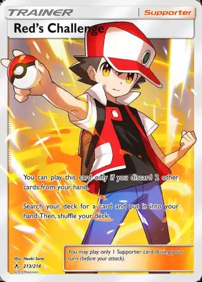 Red's Challenge 213/214 Unbroken Bonds Pokemon card