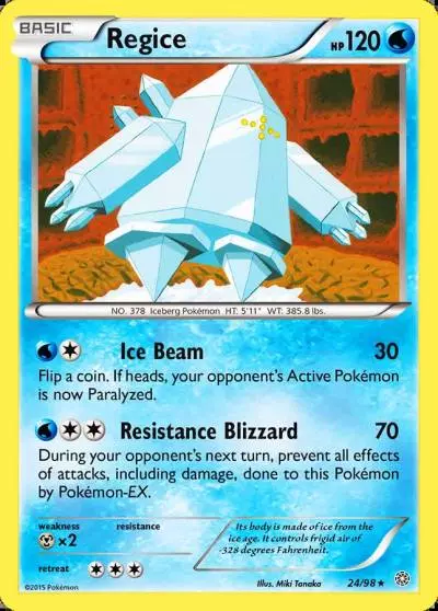 Regice 24/98 Ancient Origins Pokemon card