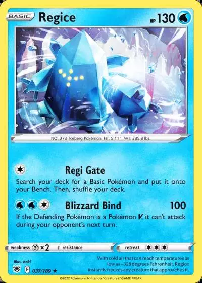 Regice 37/189 Astral Radiance Pokemon card