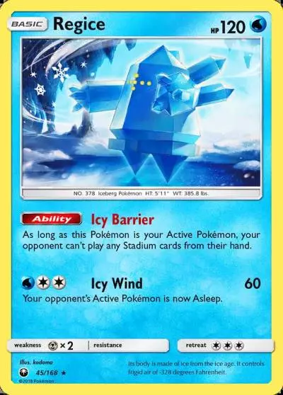 Regice 45/168 Celestial Storm Pokemon card
