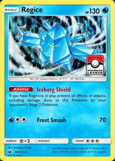 Regice 28/111 Crimson Invasion Pokemon card