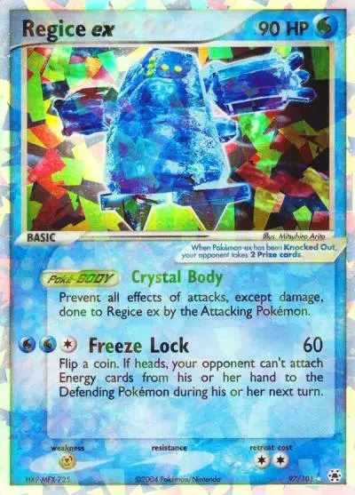 Regice ex 97/101 Hidden Legends Pokemon card