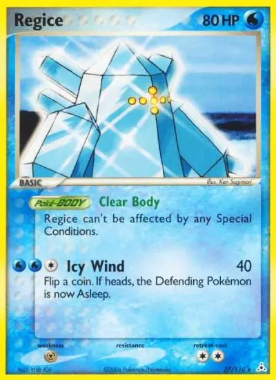 Regice 27/110 Holon Phantoms Pokemon card