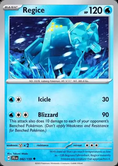 Regice 42/159 Journey Together Pokemon card