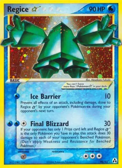 Regice ★ 90/92 Legend Maker Pokemon card