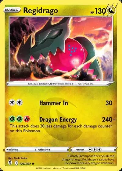 Regidrago 124/203 Evolving Skies Pokemon card