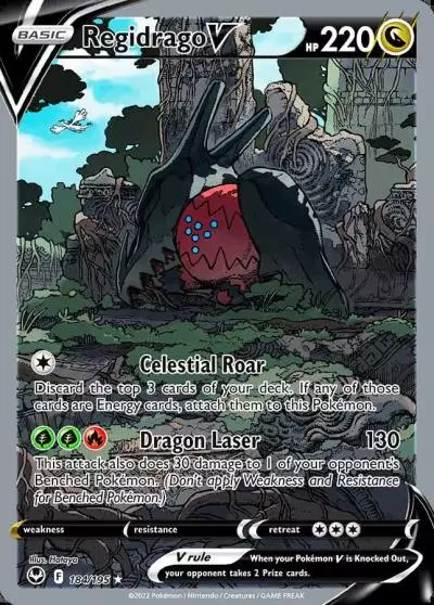 Regidrago V 184/195 Silver Tempest Pokemon card