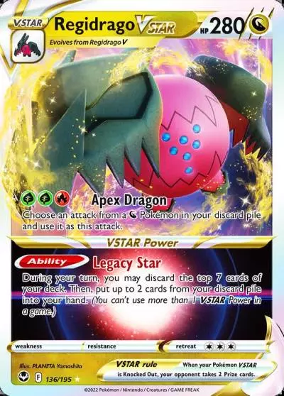 Regidrago VSTAR 136/195 Silver Tempest Pokemon card