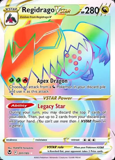 Regidrago VSTAR 201/195 Silver Tempest Pokemon card