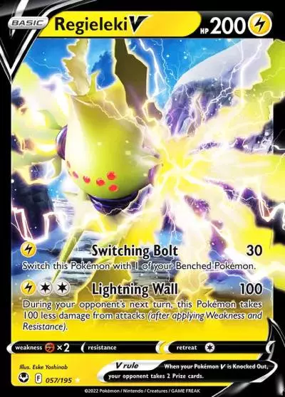 Regieleki V 57/195 Silver Tempest Pokemon card