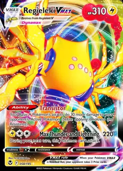 Regieleki VMAX 58/195 Silver Tempest Pokemon card