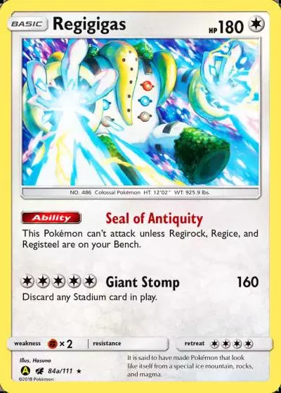 Regigigas 84a/111 Crimson Invasion Pokemon card