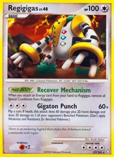 Regigigas 37/146 Legends Awakened Pokemon card