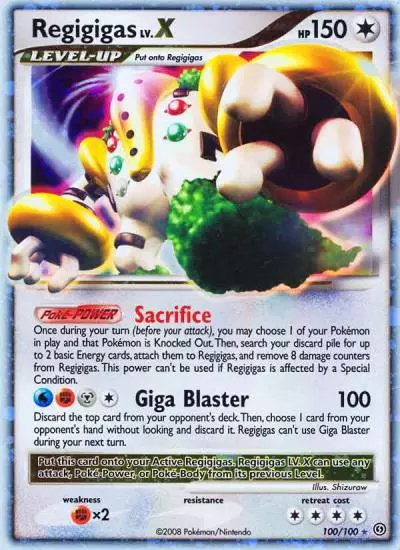 Regigigas LV.X 100/100 Stormfront Pokemon card
