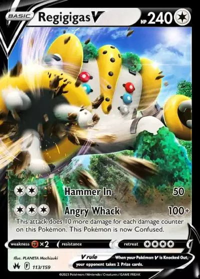 Regigigas V 113/159 Crown Zenith Pokemon card