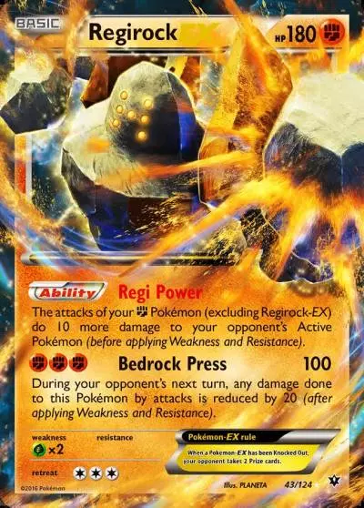 Regirock-EX 43/124 Fates Collide Pokemon card