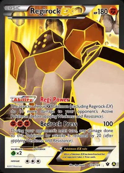 Regirock-EX 43a/124 Fates Collide Pokemon card